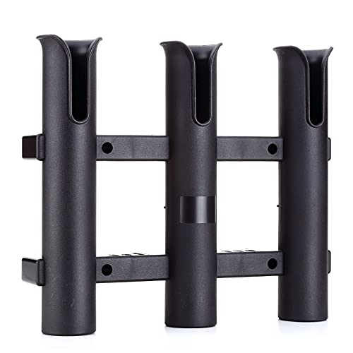 Wall Mounted Fishing Rod Holders Tubes Links Fishing Rod Holder Rack Rests (3-pole-black) - color: 3-pole-black