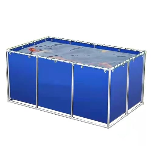 Pool Above Ground Canvas Aquarium Fish Pond,Culture Agricultural Irrigation Water Tank Foldable Water Storage Pond with Drain Valve,Temporary Holding Tank for Saltwater Fish Koi Fish Turtles Swimmi - size: 200*100*60cm