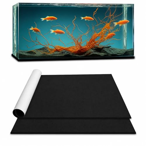 Pangda 2 Pcs 19.6 x 13 Inch Aquarium Fish Self Leveling Mat for Under Tank 5mm Thick Foam Compressible Neoprene Mat with Adhesive Backing Shockproof Waterproof Easy to Cut Stability, Black - color: Compressible Neoprene Foam, size: 19.6 x 13 Inch