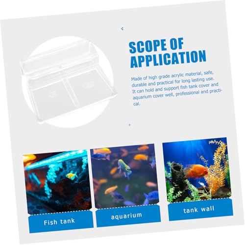 Happyyami 4pcs Sturdy Acrylic Aquarium Cover Holders Fish Tank Lid Support Bracket for Heat Preservation Aquatic Environments