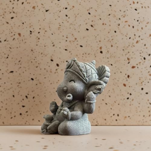 livelyfish Small Elephant Statue Sandstone Figurine Hindu Meditation Buddha Sculpture for Fish Tank Aquarium Decoration (A) - color: A