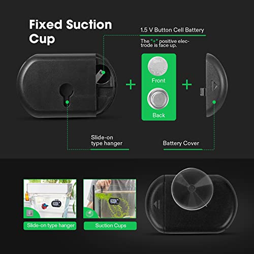 VIVOSUN 4-Pack LCD Digital Aquarium Thermometer Fish Tank Water Terrarium Temperature with Suction Cup for Turtle - size: 4 packs
