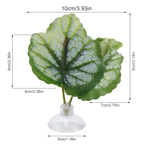 2Pcs Green Plastic Betta Leaf Plant Hammock Aquarium Resting Spawn Bed with Suction Cup Decor for Fish Tank