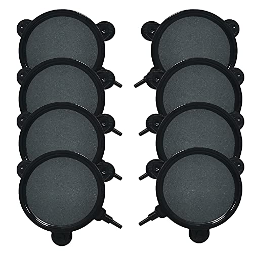 kathson 4.2 Inch Air Stone Disc Bubble Diffuser 8 PCS with Suction Cups Fish Tank Air Pump Round Dissolved Oxygen Airstone Decoration for Hydroponics Pond Aquarium Aquaponics - size: 4.2 Inch / 8 PCS