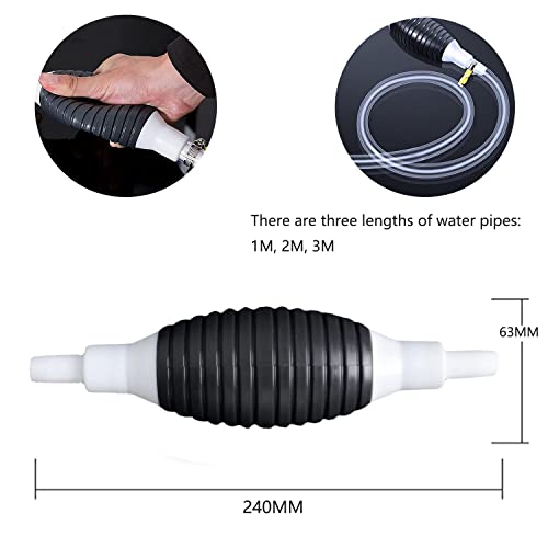 Multifunction Liquid Sucker Pump, Manual Fuel Transfer Pump Gasoline Siphone Hose, Portable Siphon Pump For Gasoline Diesel And Other Liquid Water, with 3.2/6.5/9.8ft Siphon Hose. (3.2 ft) - size: 3.2 ft