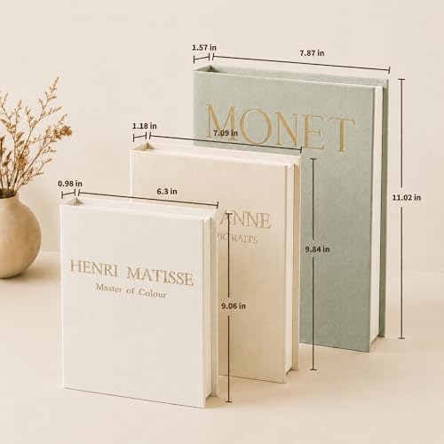 Decorative Books for Home Decor,Set of 3 Aesthetic Faux Books with Storage Box,Linen Fake Books for Coffee Table,Bookshelf & Mantle Decor,Modern Decorative Book Set (Sage) - color: Mint Green