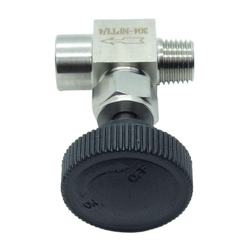 1 Piece Stainless Steel 304 Instrument Gas Needle Valve 1/4" NPT Male x 1/4 NPT Female - size: Straight 1/4" NPT M x F
