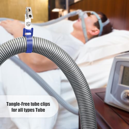 Yinkin 12 Pcs Hose Holder Clip Oxygen Tube Clips Entanglement Proof Hose Holder Secure for Uninterrupted Sleep Supplies(Blue) - color: Blue