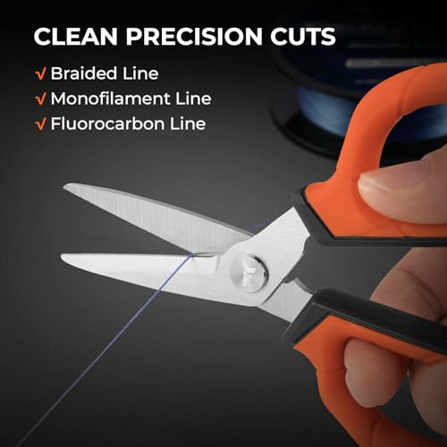 KastKing Paradox 9" & 6" Fishing Scissors - 9" Bait Shears With Sheath & Carabiner, 6" Braided Line Scissors With Stainless Steel Blades, Angler's Kit - style: E: 6" Braid Scissors & 9" Bait Shears