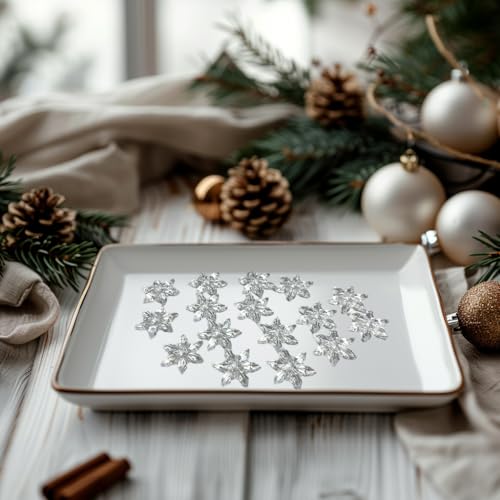 HappyFiller 114 PCS Clear Mini Acrylic Snowflake No Holes Vase Fillers,Table Scatters,Sensory Bin Filler Gems,Home Centerpieces,DIY Arts Crafts - color: Clear