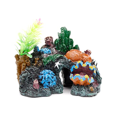 NW Wholesaler 4.5 Inch Clam Cove Fish Tank Landscape Decorations - Hideaway Cave for Betta and Small Fish - style: Clam Cave