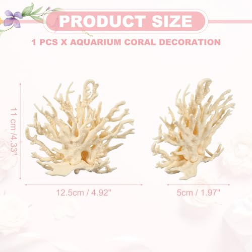 Aquarium Coral Decoration, Fish Tank Decorations Fish Tank Coral Ornaments, 4.9x2x4.3 Inch, (Beige, 1 Pcs), Intended for Aquarium Landscaping Decor - color: Beige, size: 4.9x2x4.3 Inch