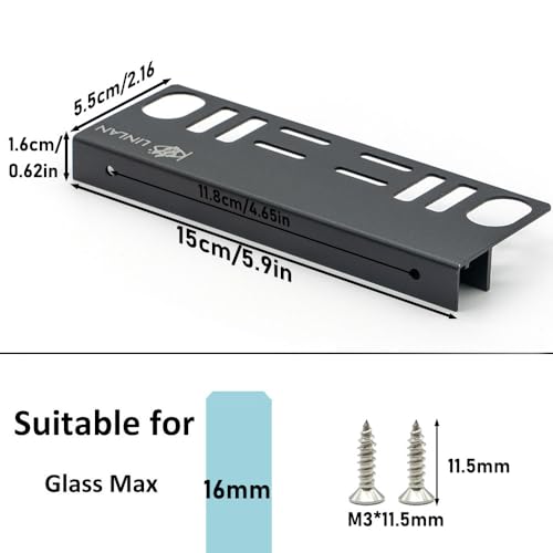LINLAN Aluminum Aquarium Tool Holder - Fish Tank Accessories Organizer for Rimless Aquariums, Maintenance Tools, Tweezers, Tongs, Water Plants Accessories & Aquarium Supplies（Black） - color: Black