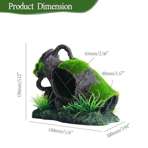 RUIAN Aquarium Broken Barrel Ornament - Fish Hide Cave Decor with Water Bottle Feature, Safe Resin Hideaway for Betta Cichlids Shrimp Aquatic Pets(Water bottle) - color: Water Bottle