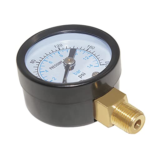 Joywayus Pressure Gauge 0 to 200 PSI Brass 1/8" Male NPT Thread Lower Mount, Multiple Function - size: 0-200PSI--1/8", style: No Glycerin Filled