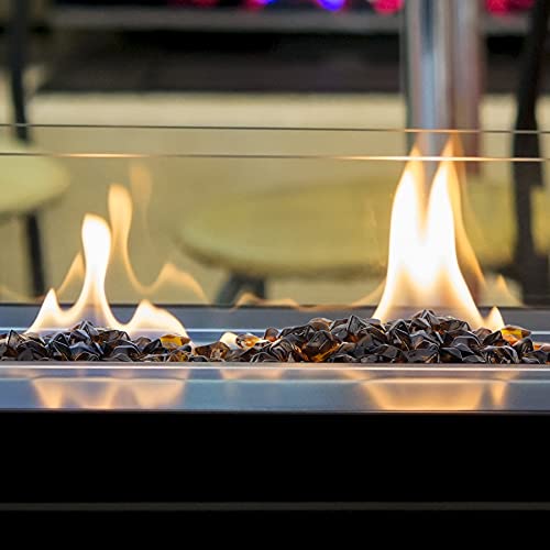 Onlyfire 1/2-Inch Polygon Fire Glass, 10 Pound Pack Glass Rock for Fireplace Fire Pit & Lanscaping, High Luster Amber - color: Amber, size: 1/2 inch