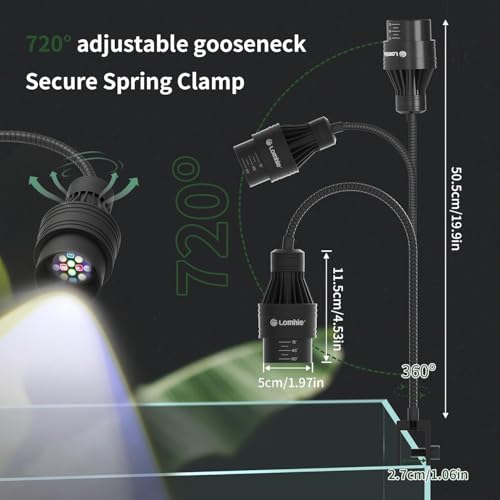 Lominie LED Aquarium Light Full Spectrum 15°-60° Adjustable Aquarium Focus Light Spotlight for Saltwater Freshwater Fish Tank（A15 Freshwater/Saltwater） - size: A15 General