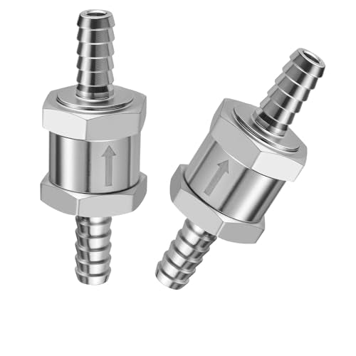 EVIL ENERGY 9/16" Fuel Check Valve One Way Inline Non Return Diesel Gasoline Silver (14mm OD,2PCS) - color: Silver, size: 9/16