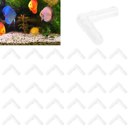 30Pcs 4mm Transparent PVC Air Tubing Splitter Kit - L Shape 3 Way 4 Way Connector for Aquarium Air Pump Accessories(L Shape Adapter) - style: L Shape Adapter