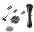 Black Cable Zip Tie Mounts Kit - 100 Pcs Saddle Type Mounts Base With 100 6" Nylon Cable Ties And 100 Tapping Screws - size: 6 Inch
