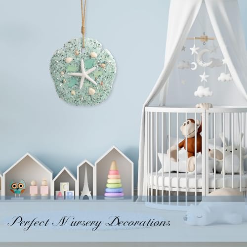 flangairy 3D Starfish Wall Decor, 7.9 Inch Beach Theme Bathroom Wall Hanging Art, Coastal Beachy Seashell Room Bedroom Kitchen Decorations for Home