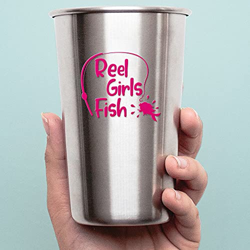 Decal Stickers of Girls Fish (Pink) (Set of 2) Premium Waterproof Vinyl Decal Stickers for Laptop Phone Accessory Helmet Car Window Mug Tuber Cup Door Wall Decoration - Andsticd44381Pi - color: Pink, size: 4.4'' x 3.8''