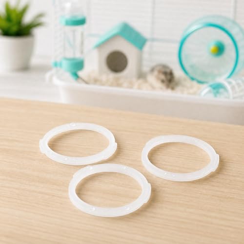 Toyvian Hamster Tunnel Connector Rings, 20pcs Universal DIY Cage Tube Connectors for Small Animal Habitats Replacement Connecting Plates for Gerbils Mice Rats White Plastic Accessories