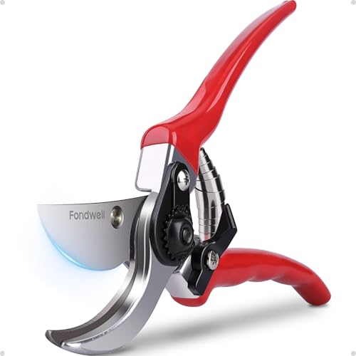 Fondwell 8.5" Bypass Pruning Shears for Gardening: Heavy Duty Garden Clippers Hand Pruners of High Cutting Efficiency - style: 8.5" Bypass