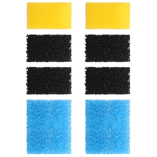 AquaMiracle Aquarium Filter Replacement Sponge, Fish Tank Filter Replacement Parts, Including 2 x Coarse Sponge, 2 x Fine Sponge & 4 x Carbonized Sponge, for 40-150 Gallon (for Model: HCF-314F)