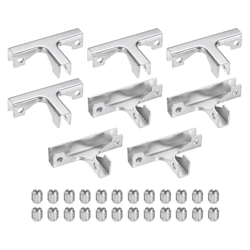 M METERXITY Glass Fixing Clip (8-10mm) 8 PCS - Aluminum Alloy T-Shaped Glass Combination Fixing Bracket & Reinforced Clip Clamp Accessories, Apply to DIY Display Cabinet/Fish Tank - size: 8-10mm