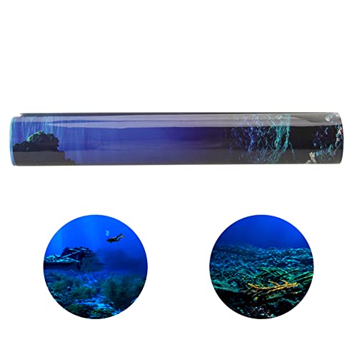 3D Reptile Background, Aquarium Background Adhesive Seaworld Background Poster, TV Background Photo Wallpaper, 3D Effect Underwater Seaworld Backdrop Decorations Poster for Aquarium Fish(122*50cm) - size: 122*50cm