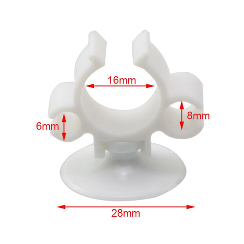 10PCS Double Ended Double Snap Aquarium Suction Cup Clips Medium Size White Turtle Tank Filter Oxygen Tube Power Cord Clips for Organising Hoses and Charging Cables