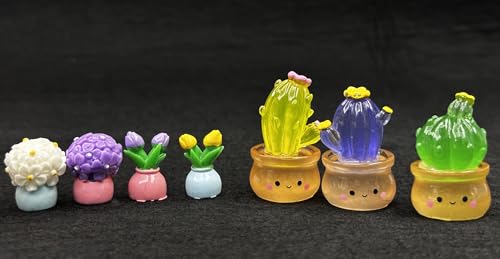 Geiomoo Miniature Resin Set, Mini Mixed Garden Fish Tank Accessories for DIY Crafts Home Landscape Decors (10 Pcs)