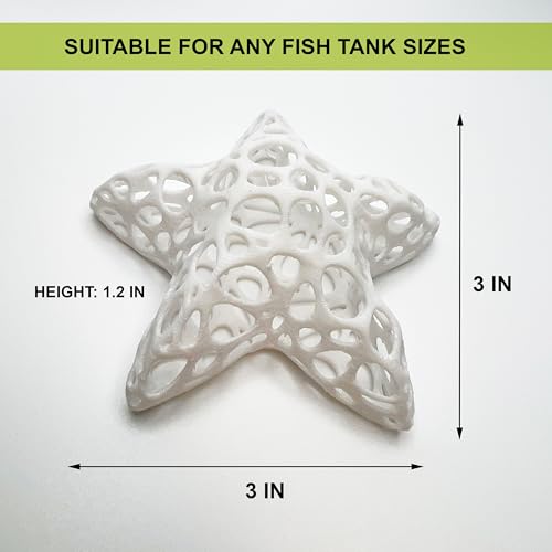 Decorative Starfish Aquarium Hideout, White Lattice Design Shrimp Shelter, Fish Tank Ornament - color: White