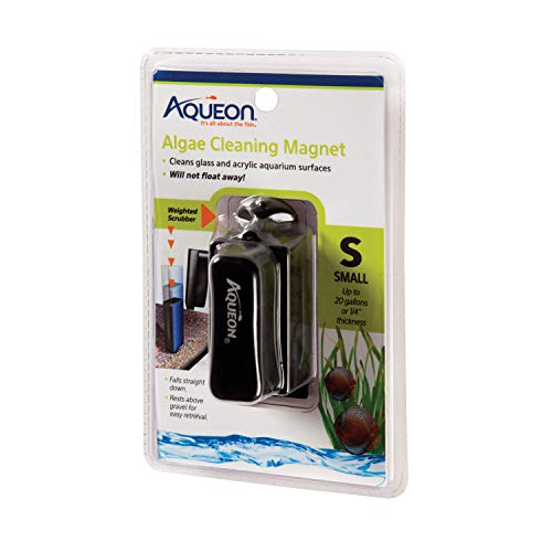 Aqueon Aquarium Algae Scraper, Fish Tank Cleaning Magnets for Glass/Acrylic, Small, Black - size: Small