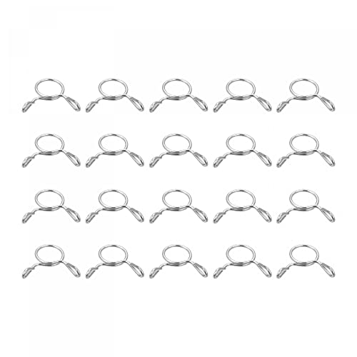 uxcell Fuel Line Hose Clips, 20pcs 8mm ID Fit 9-9.5mm OD Hose 304 Stainless Steel Water Pipe Air Tubing Spring Hose Clamps for Motorcycle Scooter - size: 8mm