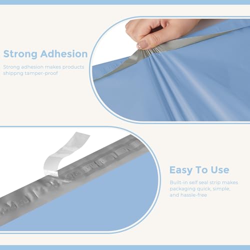 Metronic Poly Mailers 14.5x19 400pcs, Large Shipping Bags for Clothes Bulk, Self-Seal Mailers Poly Bags Shipping Envelopes for Small Business, Waterproof Packaging Mailing Bags, Light Blue - color: Light Blue, size: 14.5x19 400PC