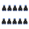 6mm OD Y splitter Push to connect Fittings,push to connect air fittings, air line push connectors (10 Pcs) - size: 0.236", style: Y spliter Union