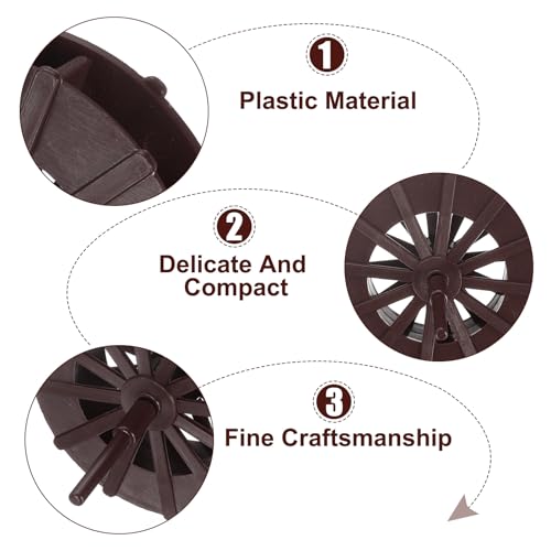 uxcell 4 Pcs Fountain Water Wheel, 2.4 Inch Desktop Fortune Statue Aquarium Wheels Decor Water Fountains Wheel Brown - size: 2.4 Inch