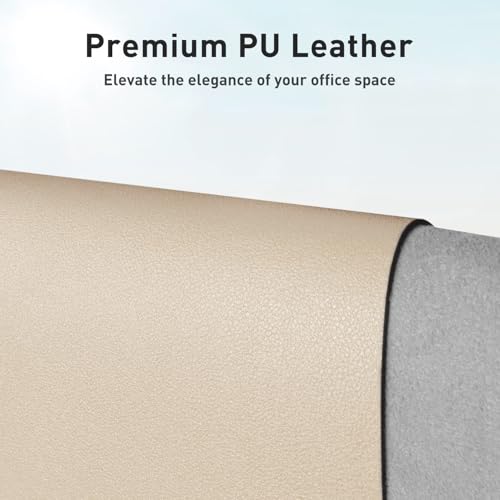 Aothia Non-Slip PU Leather Waterproof Laptop Desk Pad Protector, Blotter Mat, Writing and Mouse Pad for Office & Home, Beige, 23.6" x 13.7" - color: Beige, size: 23.6" x 13.7"