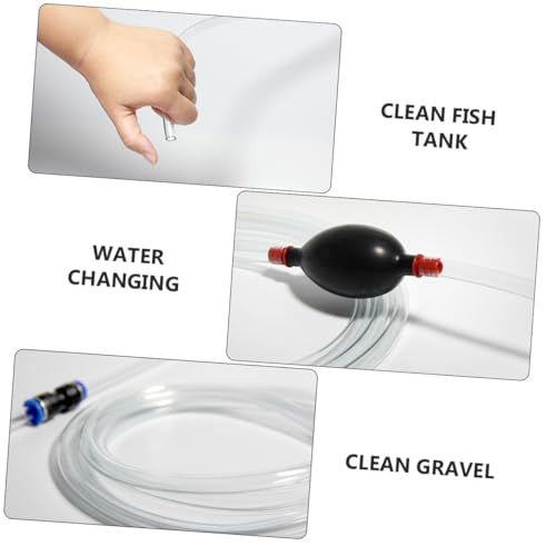 Toyvian Aquarium Water Changer and Faeces Cleaner Set Mini Manual Siphon Gravel Vacuum with Hose Suitable for Aquarium Water Replacement and Random Color