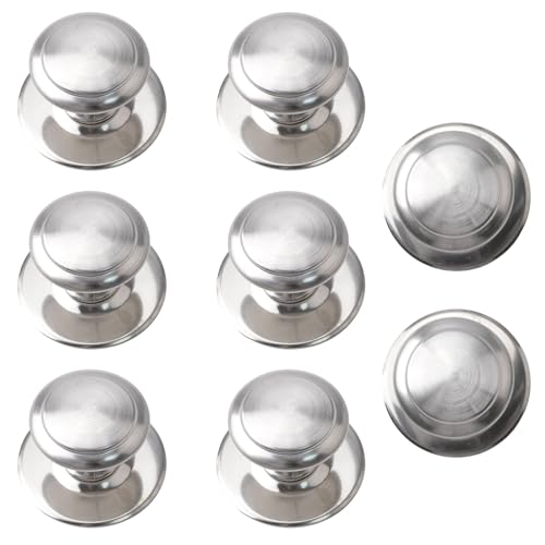 MOROBOR Stainless Steel Drawer Knobs, 8pcs Self-Stick Cabinet Pulls, 1.18Inch Adhesive Sliding Door Handle with Mounting Screws for Glass Cabinet Cupboard Drawer (Brushed Silver) - color: Brushed Silver, size: 1.18Inch