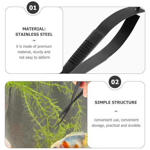 Toddmomy Professional Aquatic Plant Scissor Tool for Fish Tank Trimming Scissor Curved Design for Pruning Aquatic Plants Easy to Use and Store for Aquascaping and Terrariums