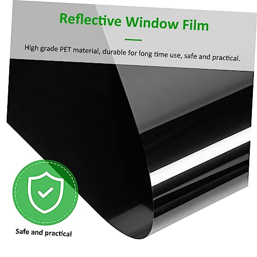 Vaguelly One Way Window Film 100% Blackout Static Cling 40x200cm Roll Daytime Privacy Window Tint for Home Sun Blocking Privacy Film for Bedrooms and Living Spaces