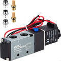 Pneumatic Solenoid Valve, 5 Way 2 Position 1/4”NPT Electric Air Control Valve 4V210-08 (DC12V Wire) - style: DC12V Wire
