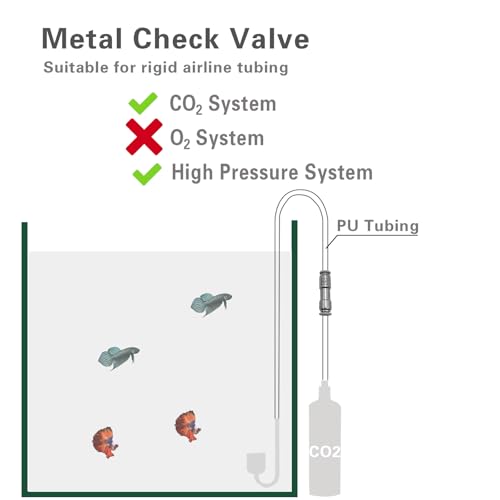Aquarium Check Valves 1 Way Non-Return Valves Spare Parts Kit for CO2 System & Air Pump