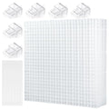 LINLAN Fish Tank Anti-Jump Set, Aquarium Lid, 8 Pieces 11.8x11.8in/30x30cm Plastic Grid with 6 Brackets and 20 Cable Ties, Cover for Rimless Aquarium(White) - color: White, size: L