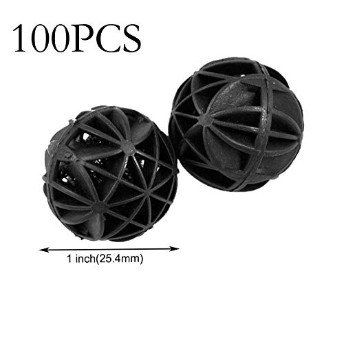 AQUANEAT Aquarium 1" Bio Balls 100pcs for Fish Tank Pond Canister Filter Media - size: 1"