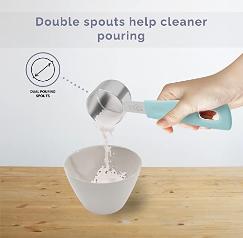 CuttleLab Measuring Cups and Measuring Spoons Set of 14 - Stainless Steel Measuring Cups and Spoons Set, Includes 1/8 Teaspoon Measuring Spoon, 1/8 Cup Measuring Cup, Leveler Dry (14, Farmhouse) - color: Farmhouse