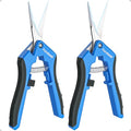 Fondwell 6.5" Gardening Scissors Trimming Shears: 2 Pack of Trimming Scissors for Buds - Comfortable Hand Pruners with Curved Blades - style: 6.5" Curved*2
